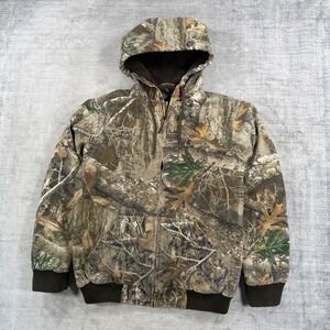 Rocky Jacket Mens Medium Realtree Camo Edge Sherpa Lined Canvas Hooded Work